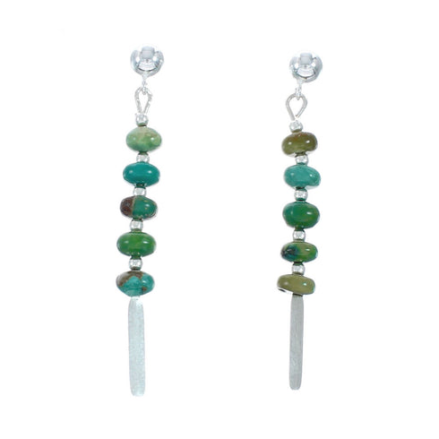 Authentic Navajo Turquoise Sterling Silver Bead Post Earrings X10401